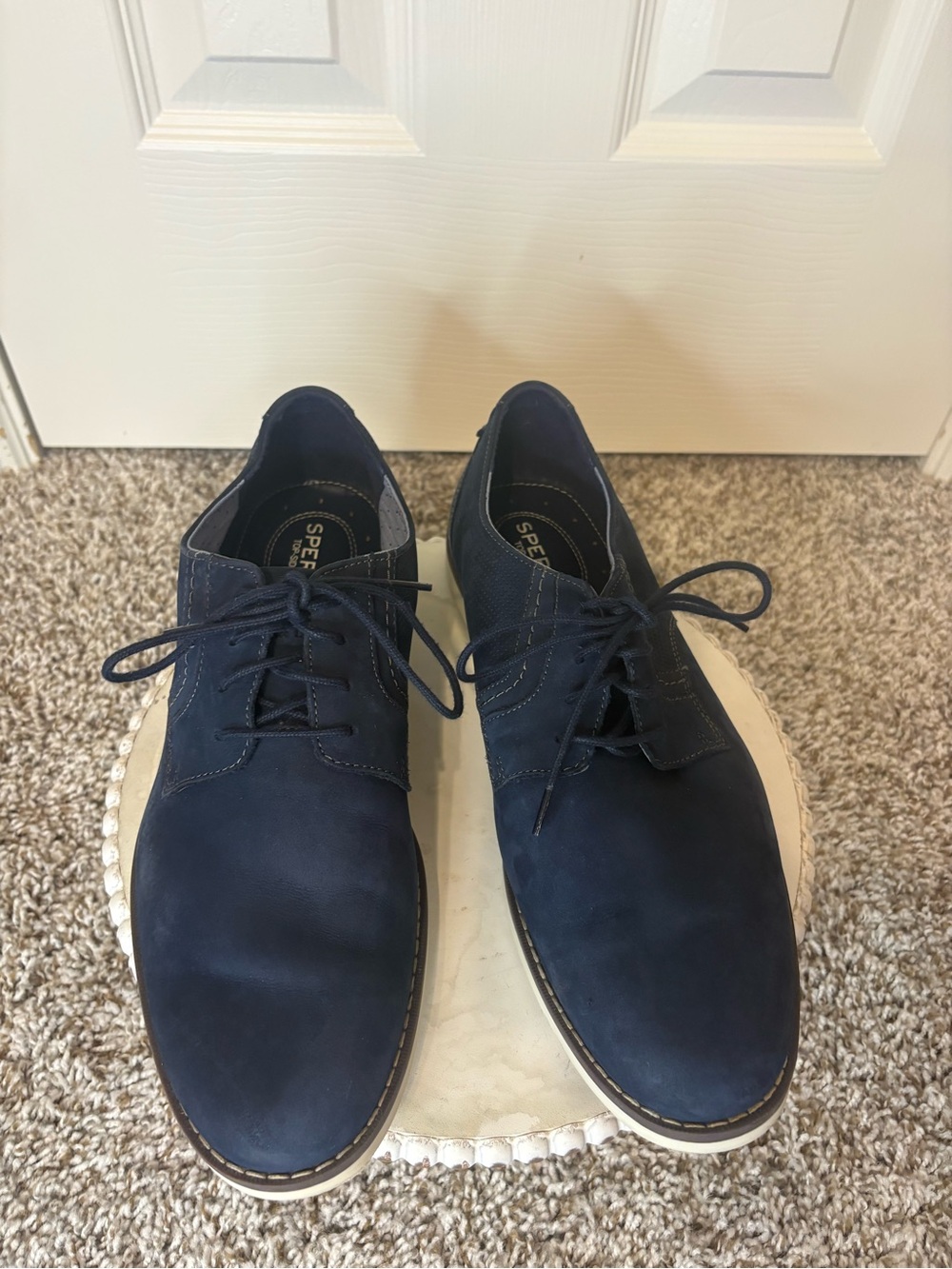 Sperry Navy Suede Lace-Up Newman Oxfords